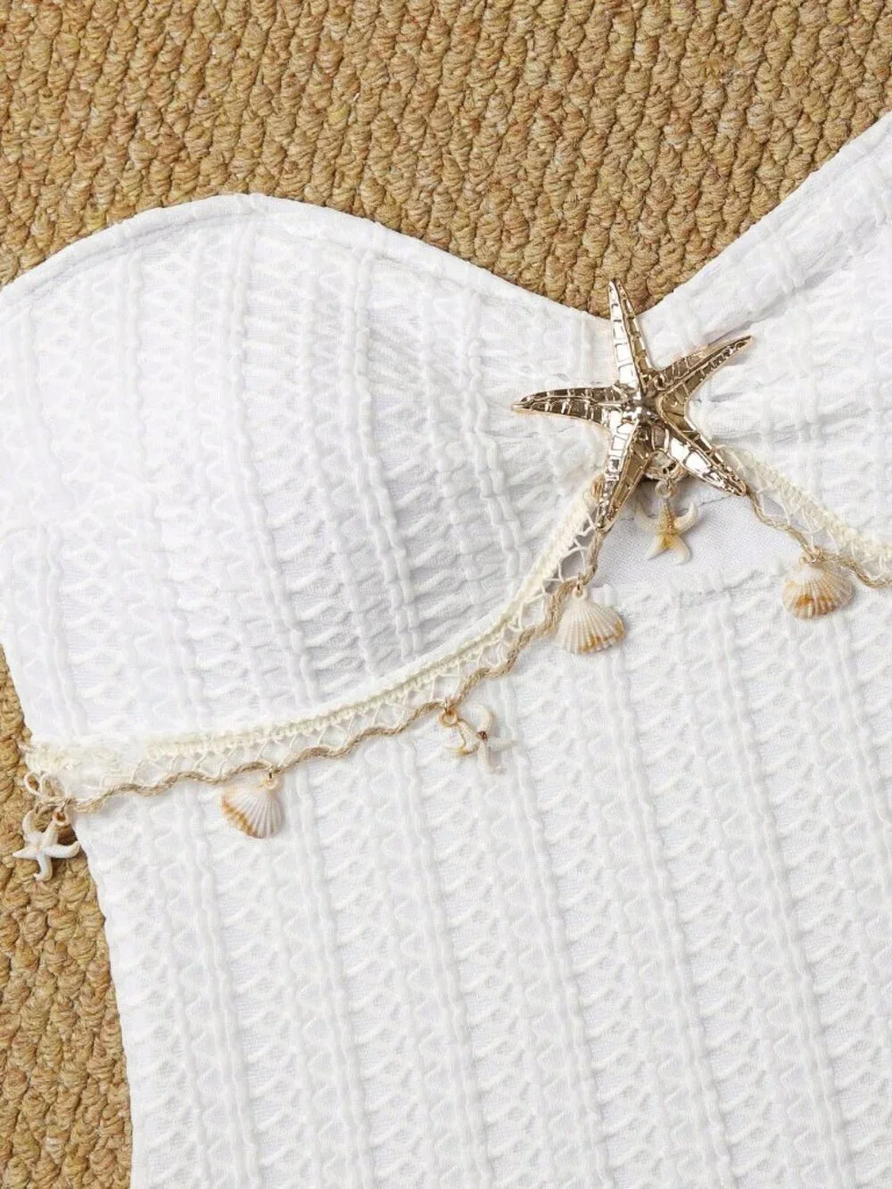 Casual White Women's Beach One-Piece swimSuit & matching coverup skirt
